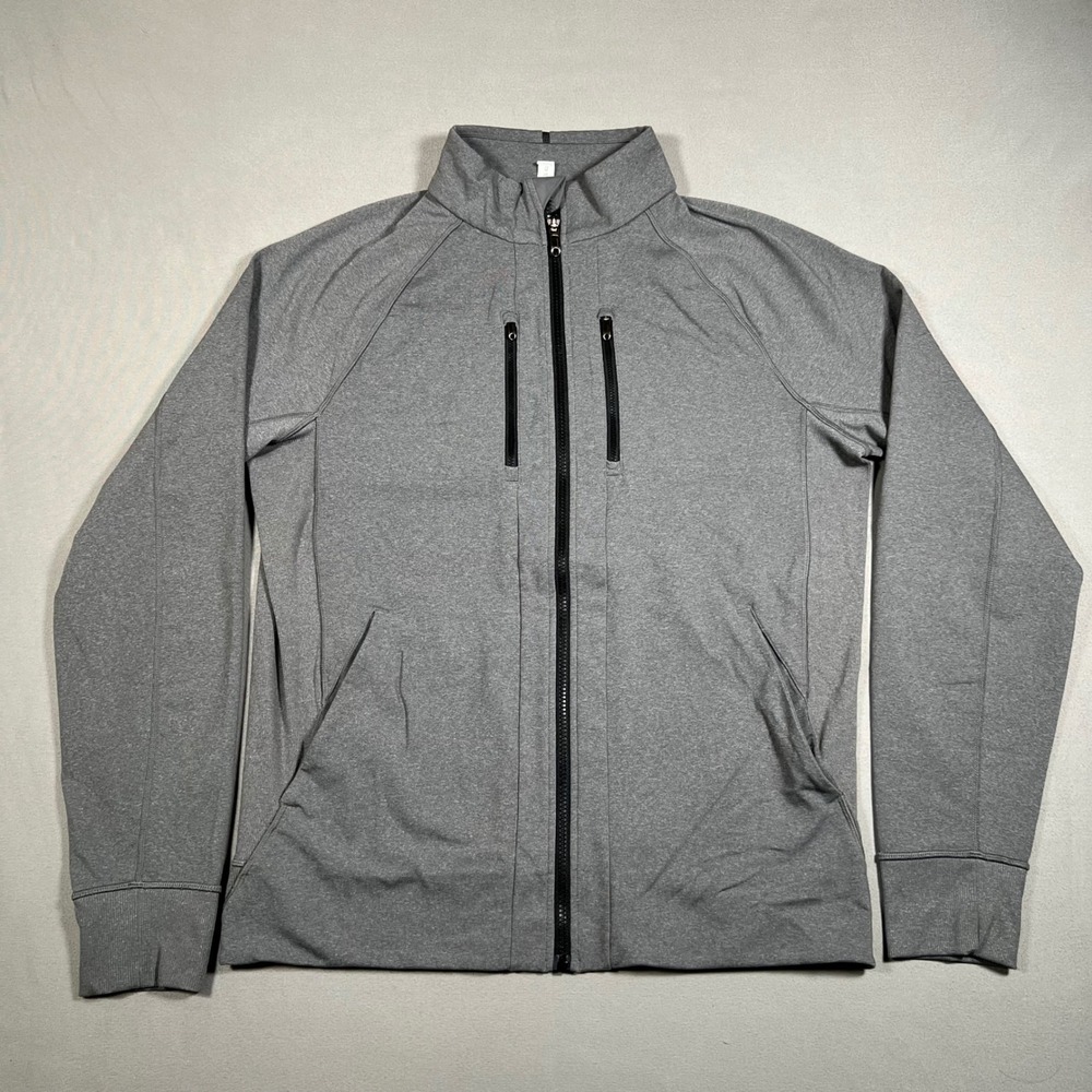 Lululemon Shift Jacket Mens Size L Gray Full Zip Mock Neck Activewear Pockets
